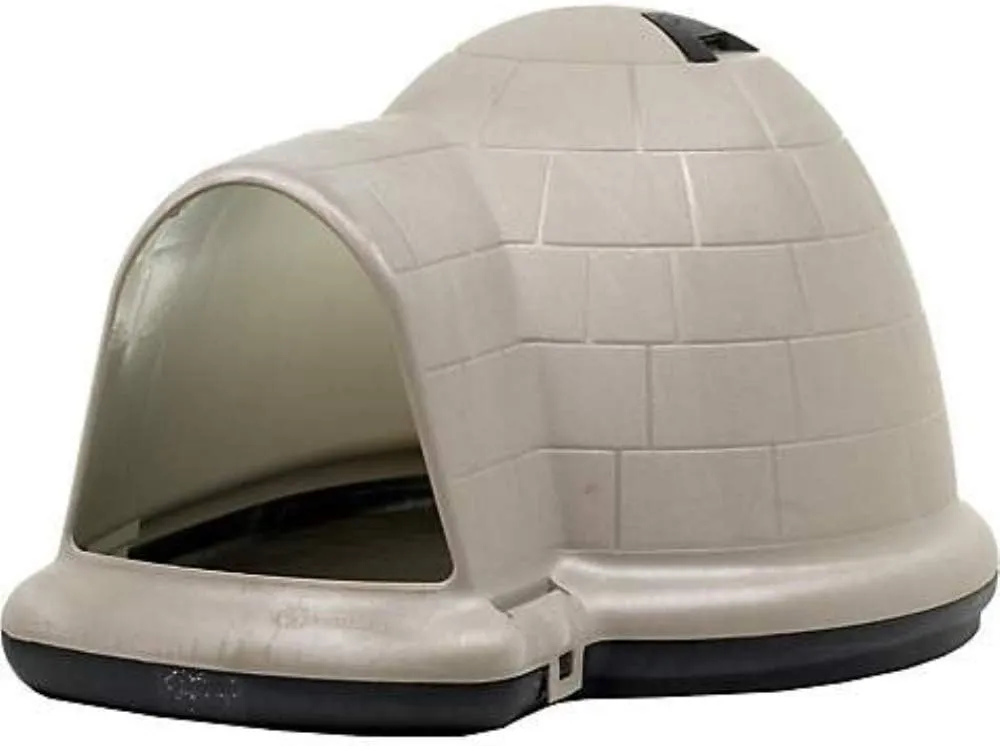 Dog House (Igloo Dog House, Made in USA with 90% Recycled Materials, All Weather Protection Pet Shelter) for XL Dogs 90 to 125 pounds, Made in USA