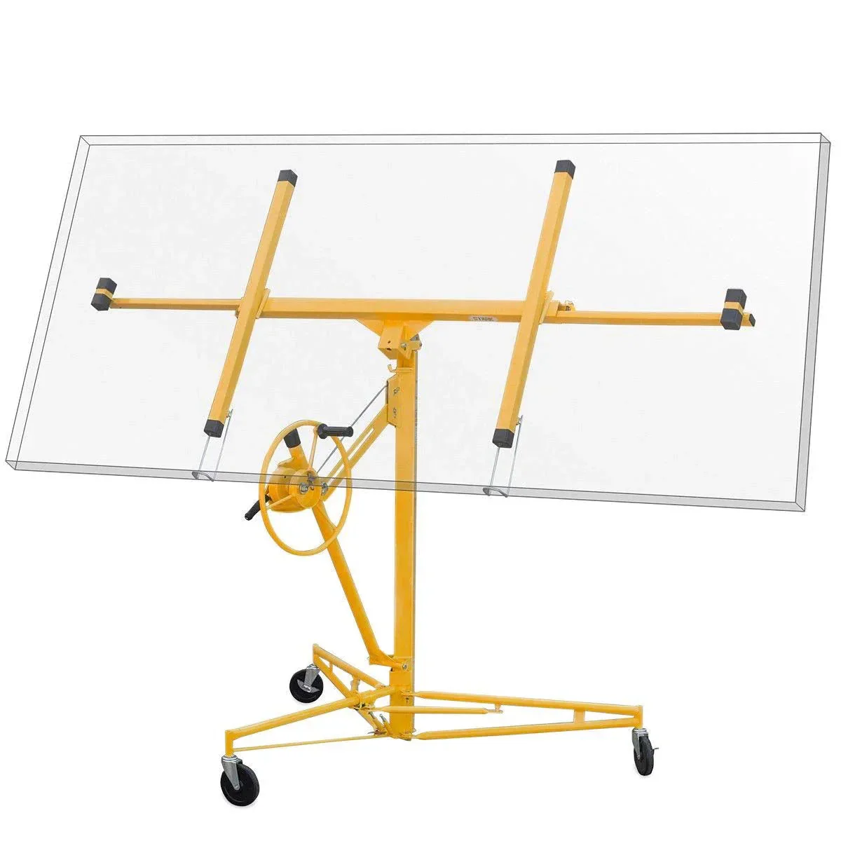 Stark USA Drywall Lift 11-ft Yellow Rolling Panel Hoist – 65044