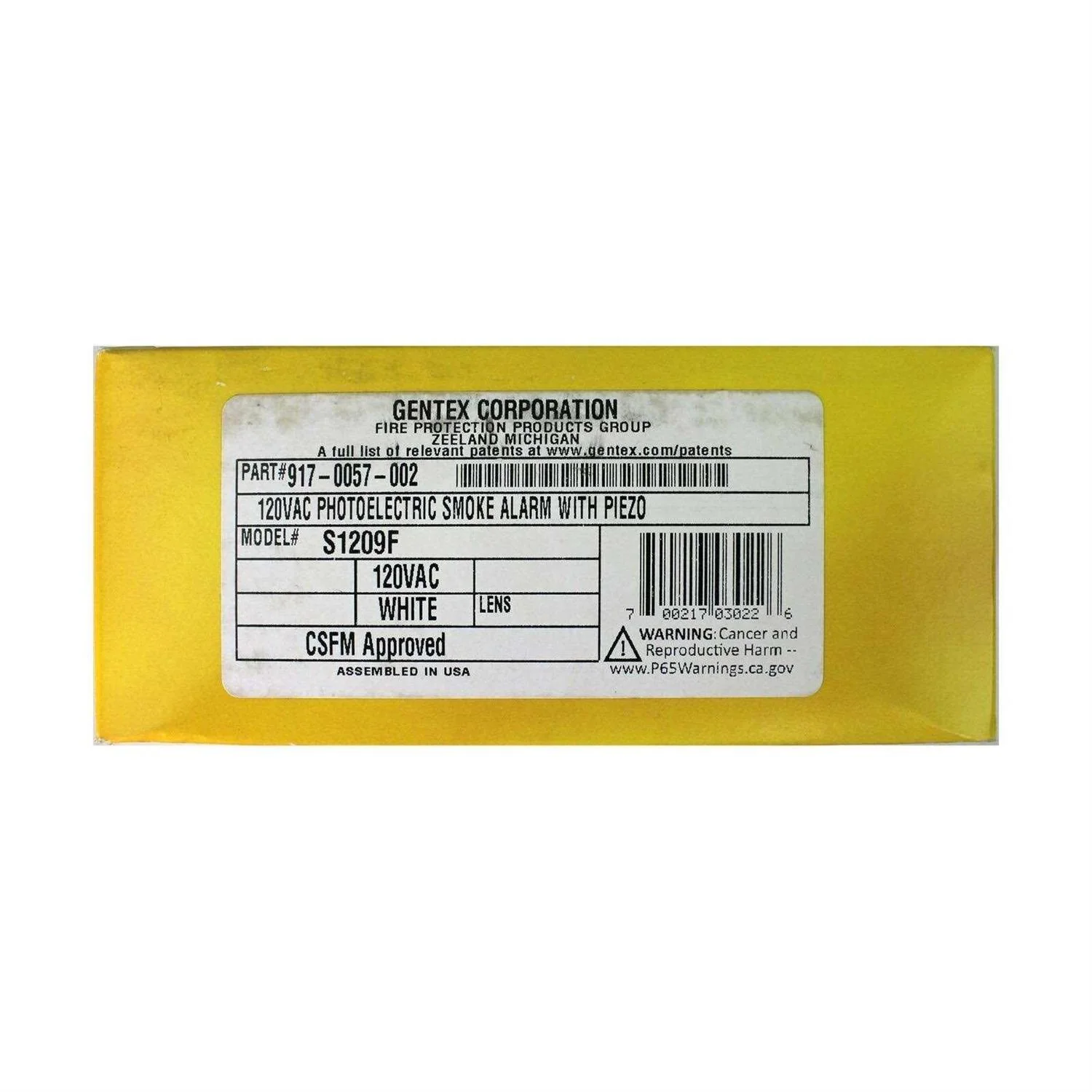 Gentex Photoelectric Smoke Alarm – S1209F
