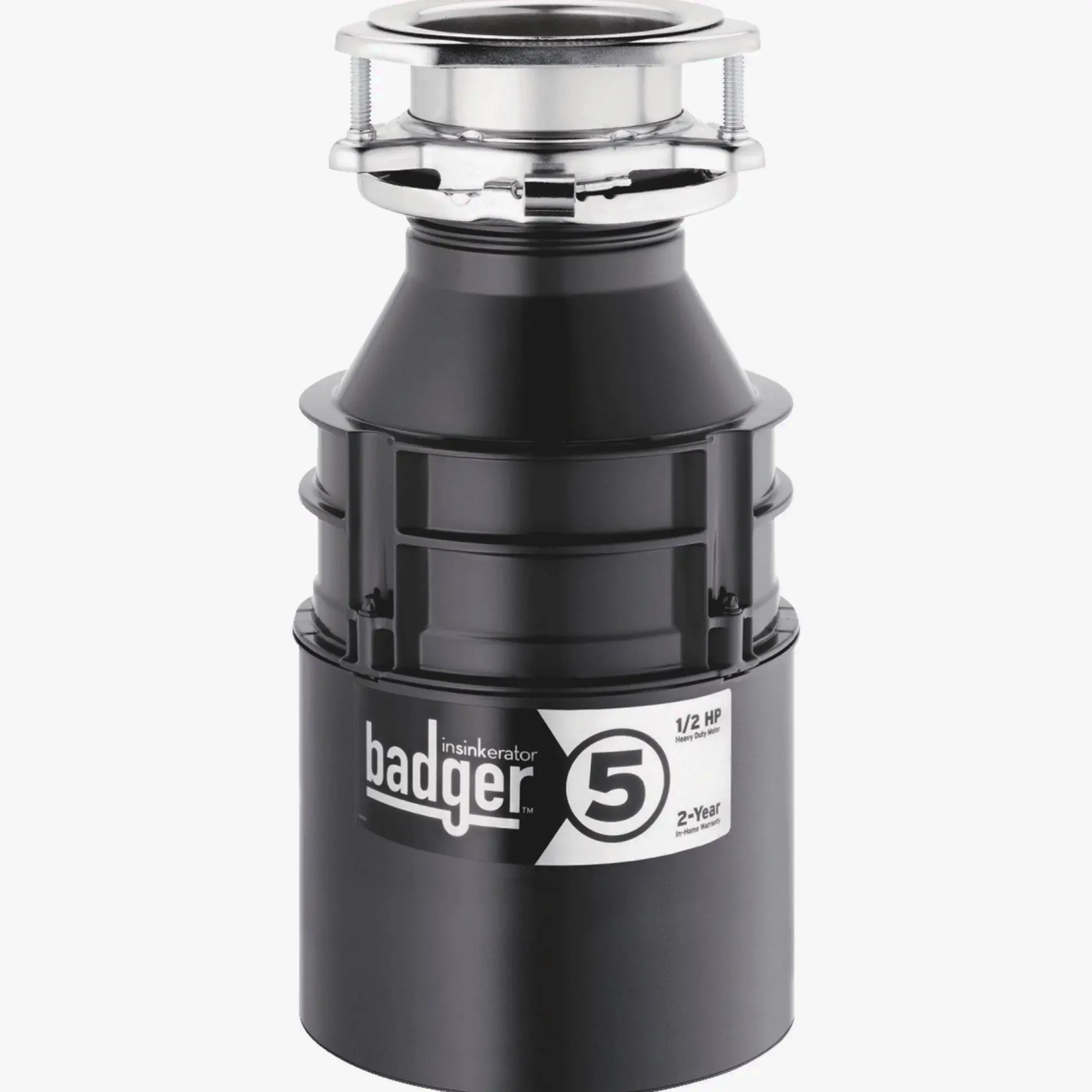 InSinkErator Badger 5 1/2 HP Garbage Disposal, Black, 6.75 in x 12.625 in