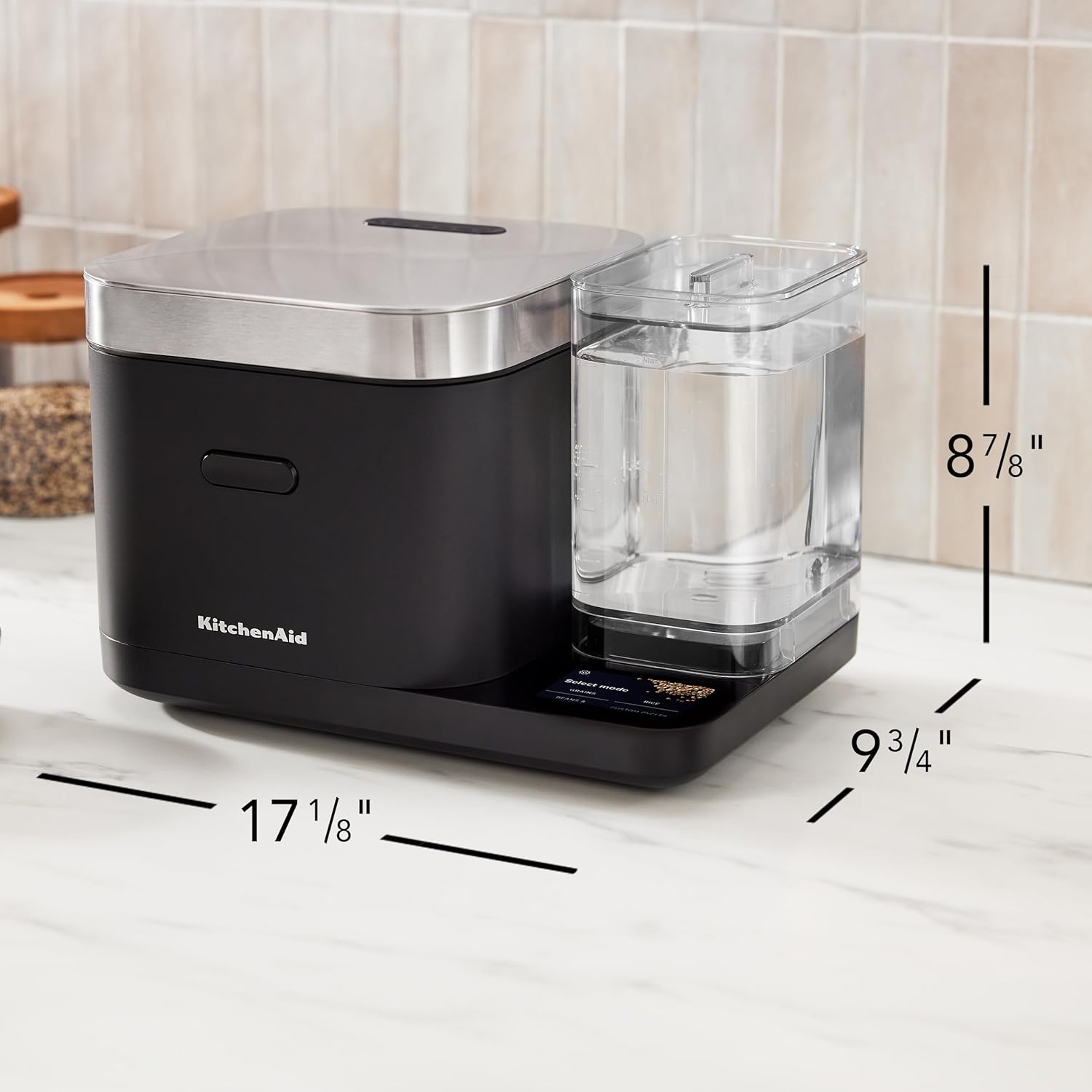 Grain and Rice Cooker 8 Cup with Integrated Scale and Delayed Cook
