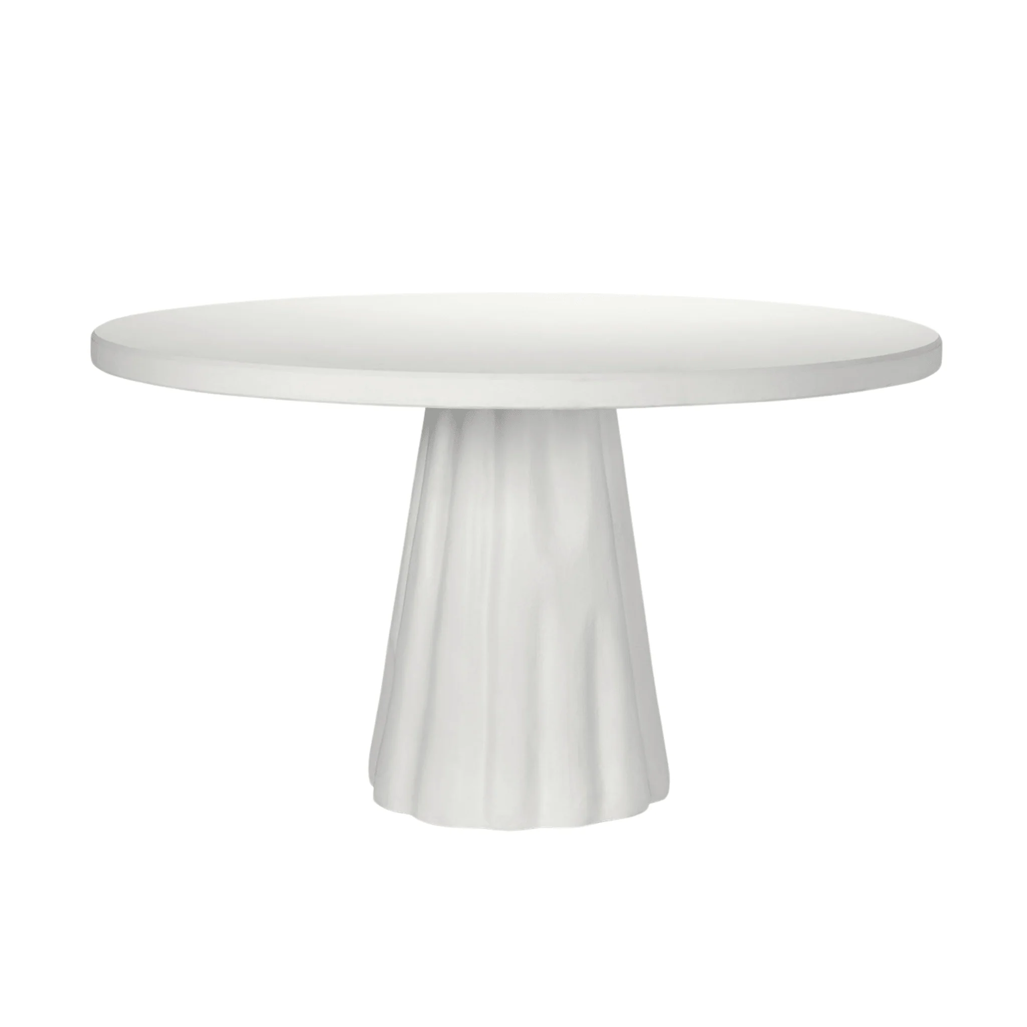 Modern White Reconstituted Stone Outdoor Dining Table