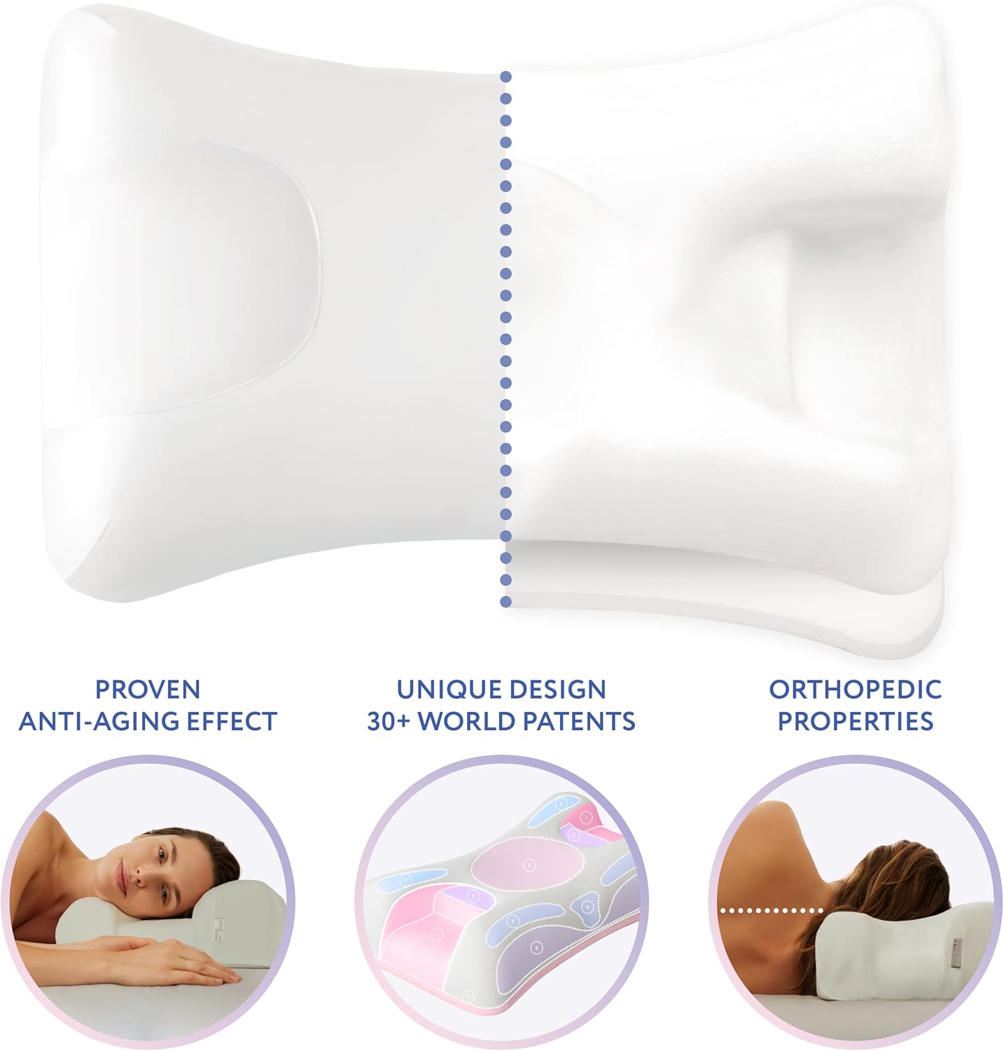 Anti-Aging Beauty Pillow, Adjustable Memory Foam
