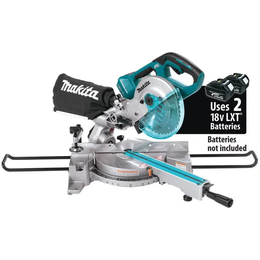 Makita X2 LXT Brushless Cordless 7.5-Inch Dual Slide Compound Miter Saw, Teal – XSL02Z