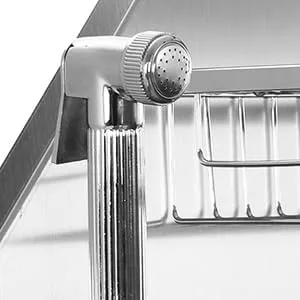 50″ Dog Wash Bathtub, Pet Wash Station, Professional Stainless Steel Dog Grooming Tub with Ramp, Faucet, Sprayer, Drain Kit, Right Door