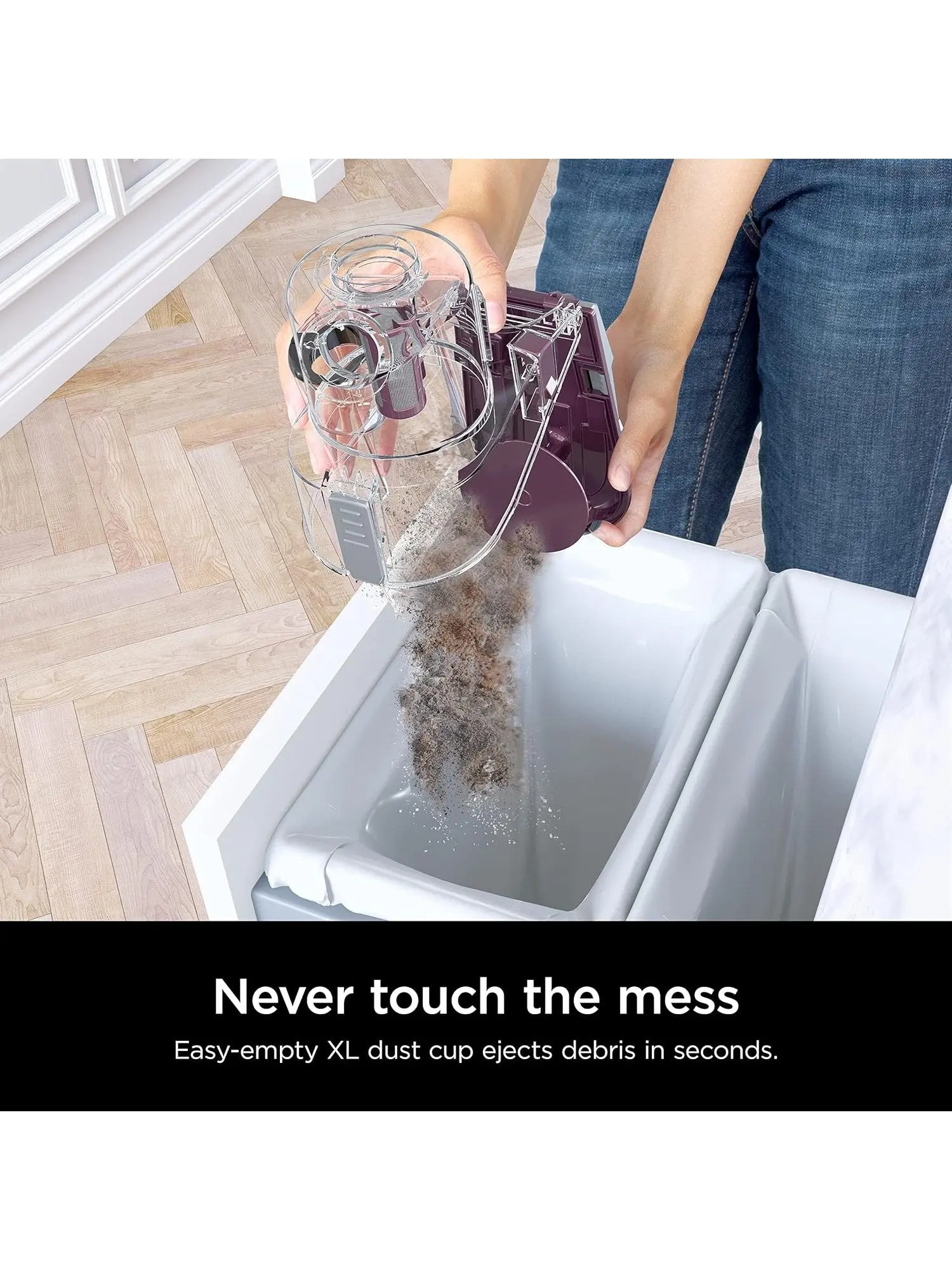Rocket Deluxe Pro Corded Stick Vacuum, Lightweight, XL Dust Cup, LED Headlights, Pet Hair Tools, Bordeaux/Silver