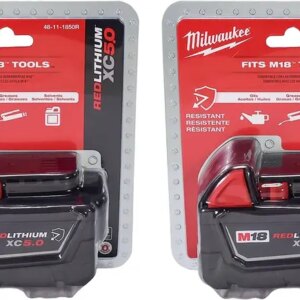 Milwaukee 18V 5Ah XC Extended Capacity Resistant Battery – 2 Pack