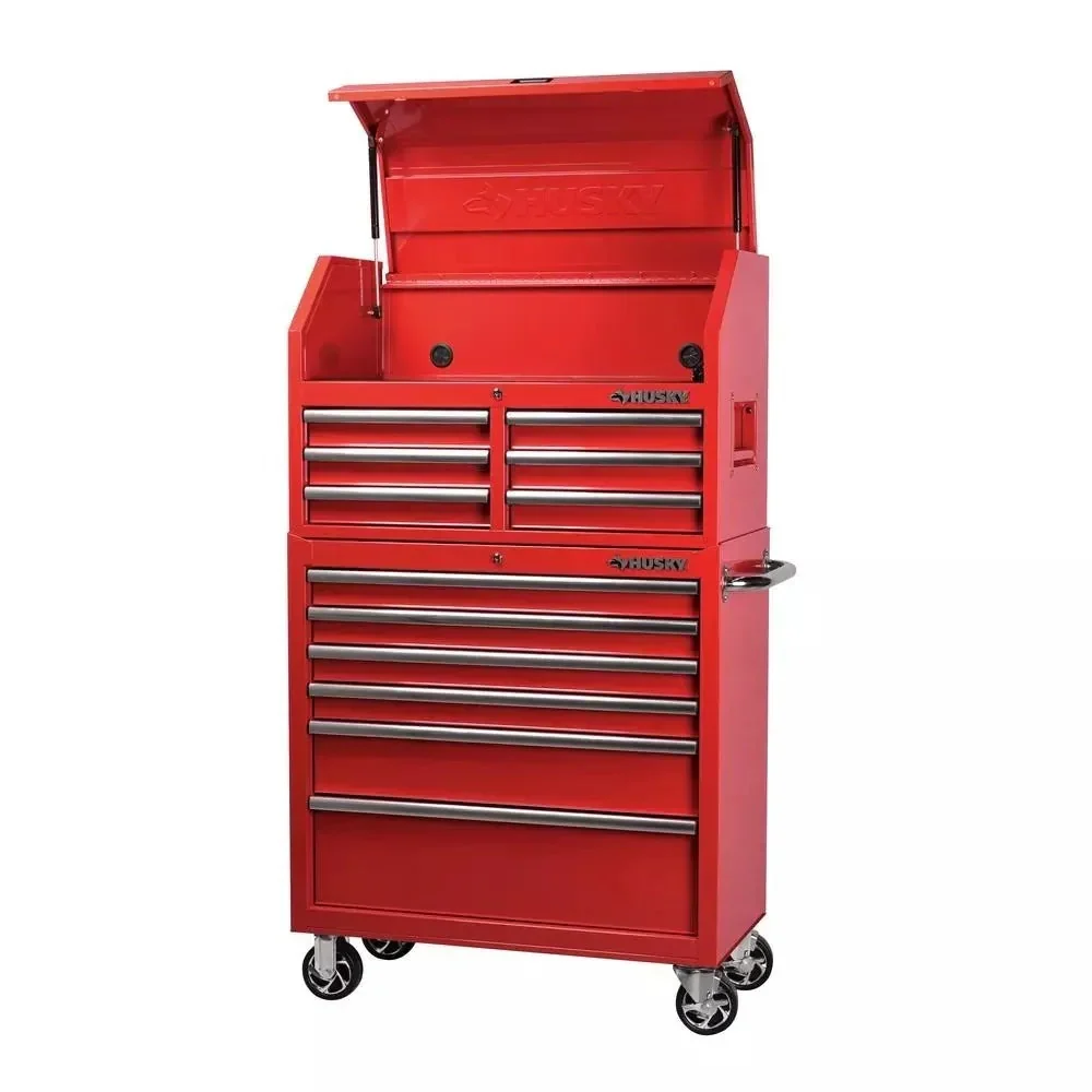 36 in. 12-Drawer Steel Tool Chest And Cabinet Combo – Red