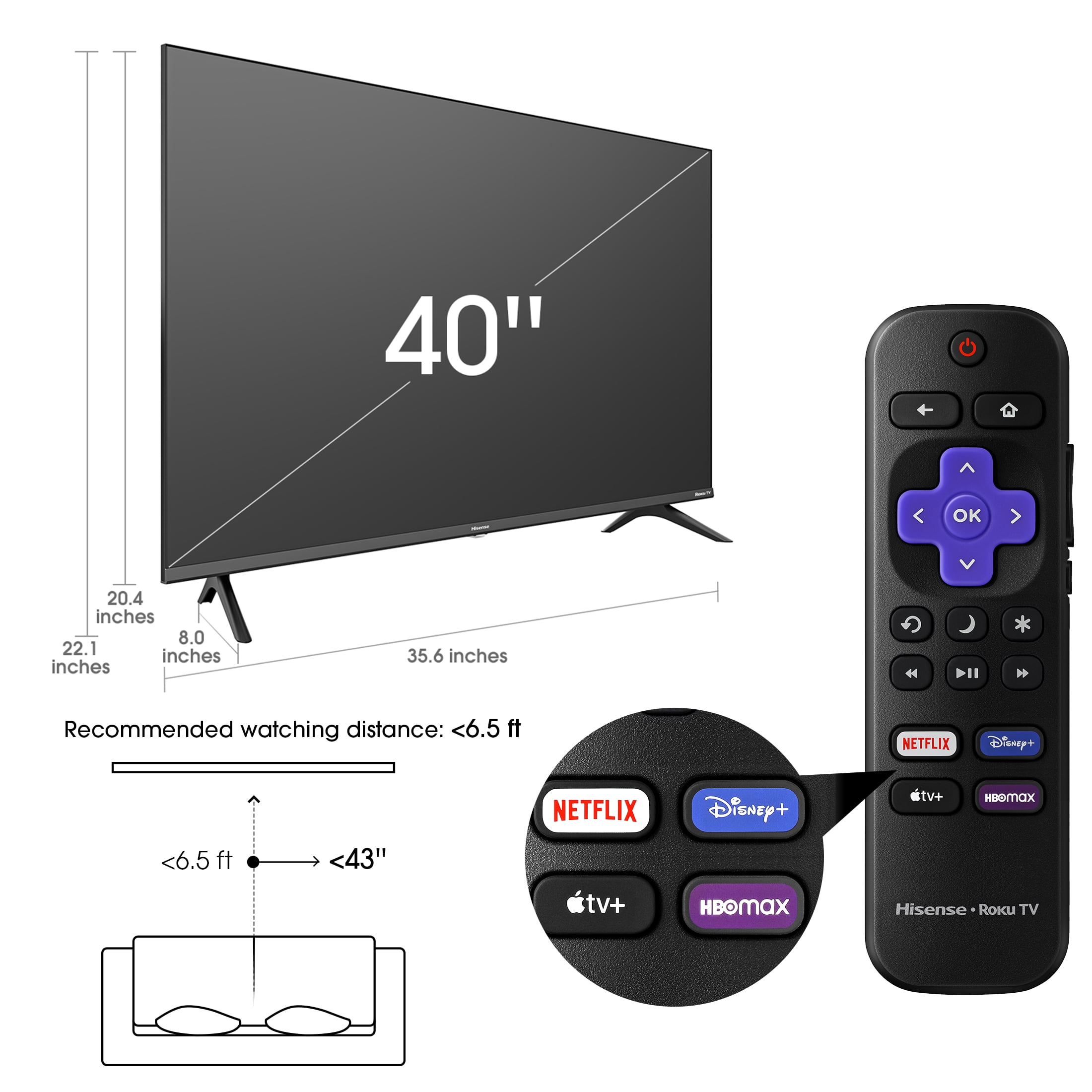 40-Inch FHD Smart LED TV, 1080p, Motion Rate 120, Gaming Mode and DTS Sound