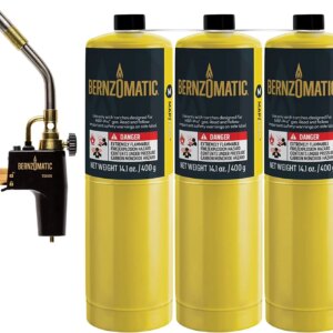 Bernzomatic MAP-Pro Gas Cylinders 14.1 oz 3-Pack With Max Performance Torch – TS8000