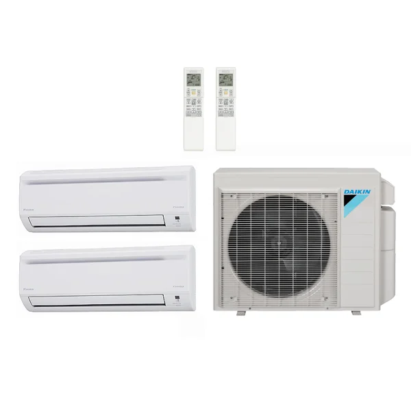 Daikin 30,000 Btu 17.9 Seer 2-Zone Mini Split Heat Pump System – 12K-18K – 3MXS24RMVJU FTXS12LVJU FTXS18LVJU