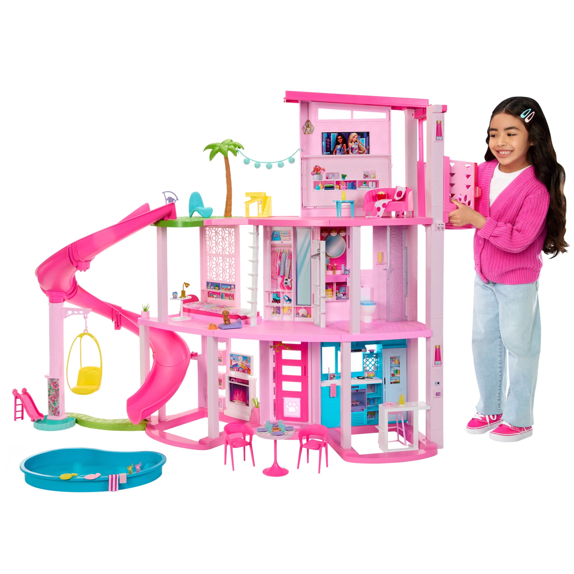 Pool Party Playset with 3-Story Slide, 75+ Pieces, and Pet-Friendly Features