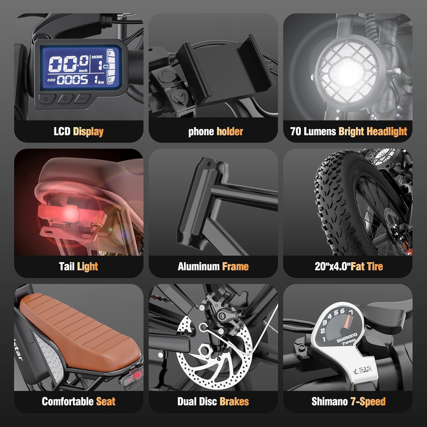 Electric Bike Q20, 2000W, 37Mph, 20″ Fat Tires
