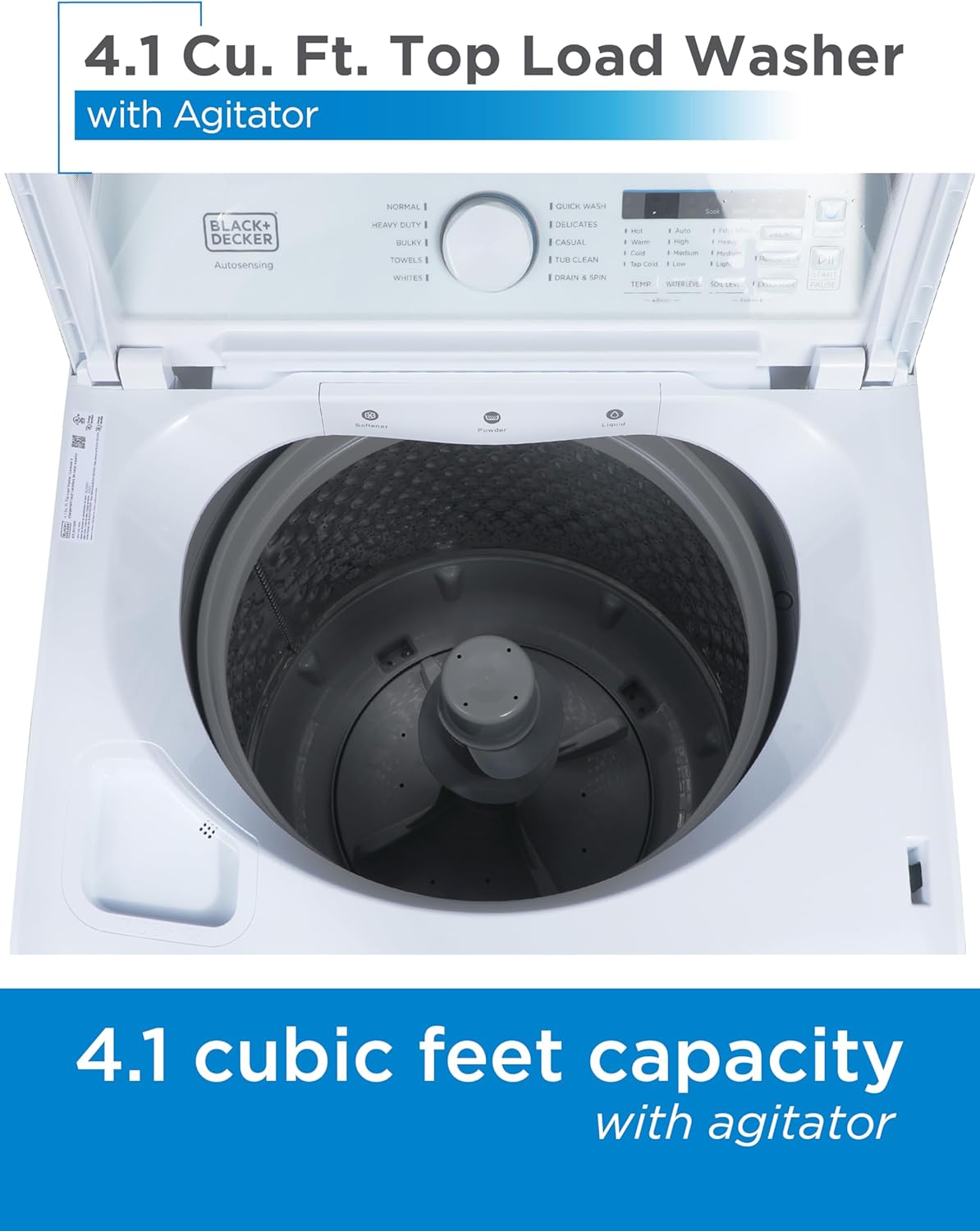 0.9 Cu. Ft. Portable Washing Machine – 5 Wash Cycles