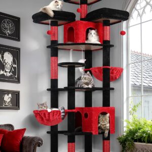 Globlazer Cat Tree Tower for Multiple Adult Cats, 82in, F82, Dark Grey
