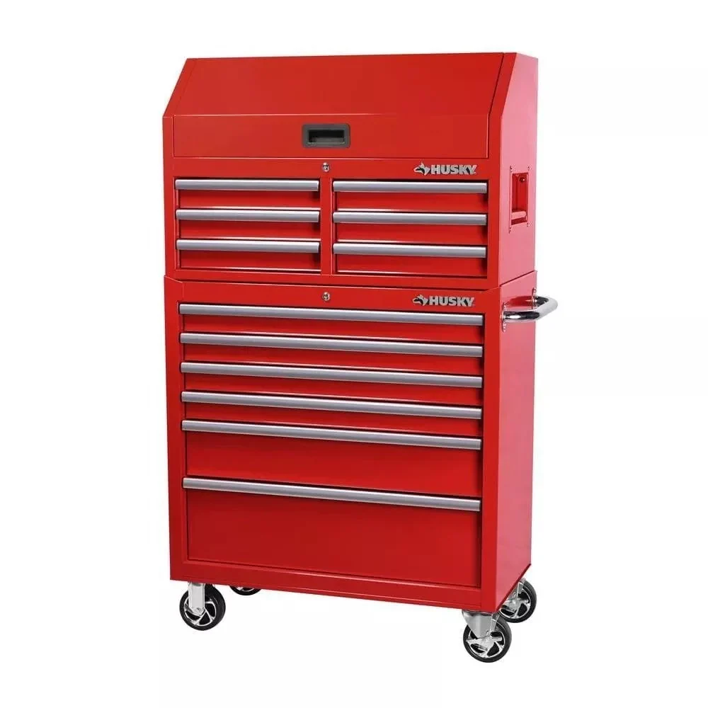 36 in. 12-Drawer Steel Tool Chest And Cabinet Combo – Red
