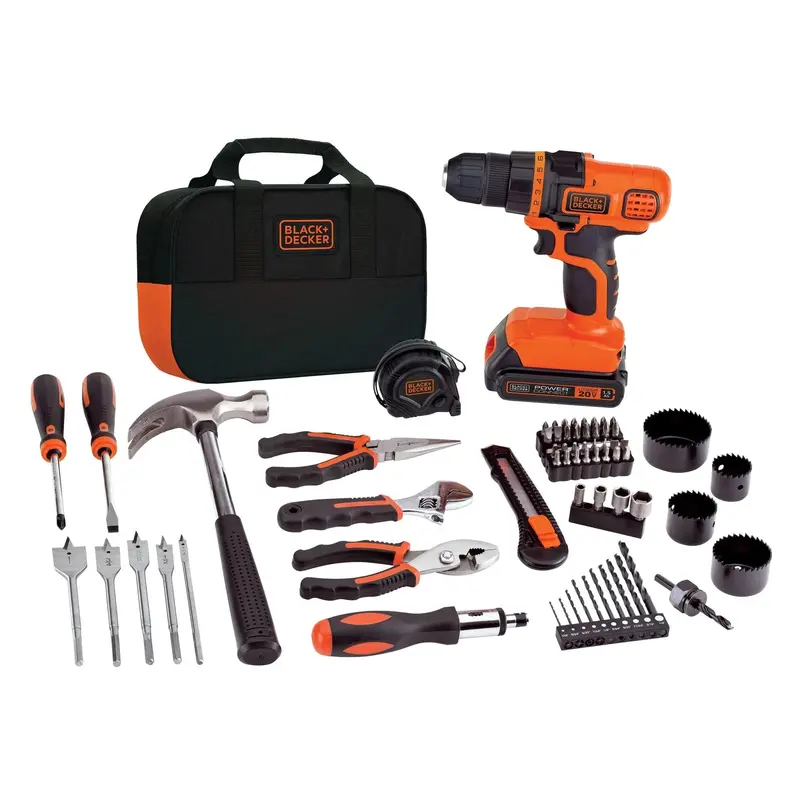 BLACK+DECKER 20V MAX Cordless Drill & 68 Piece Home Tool Kit With Lithium Battery