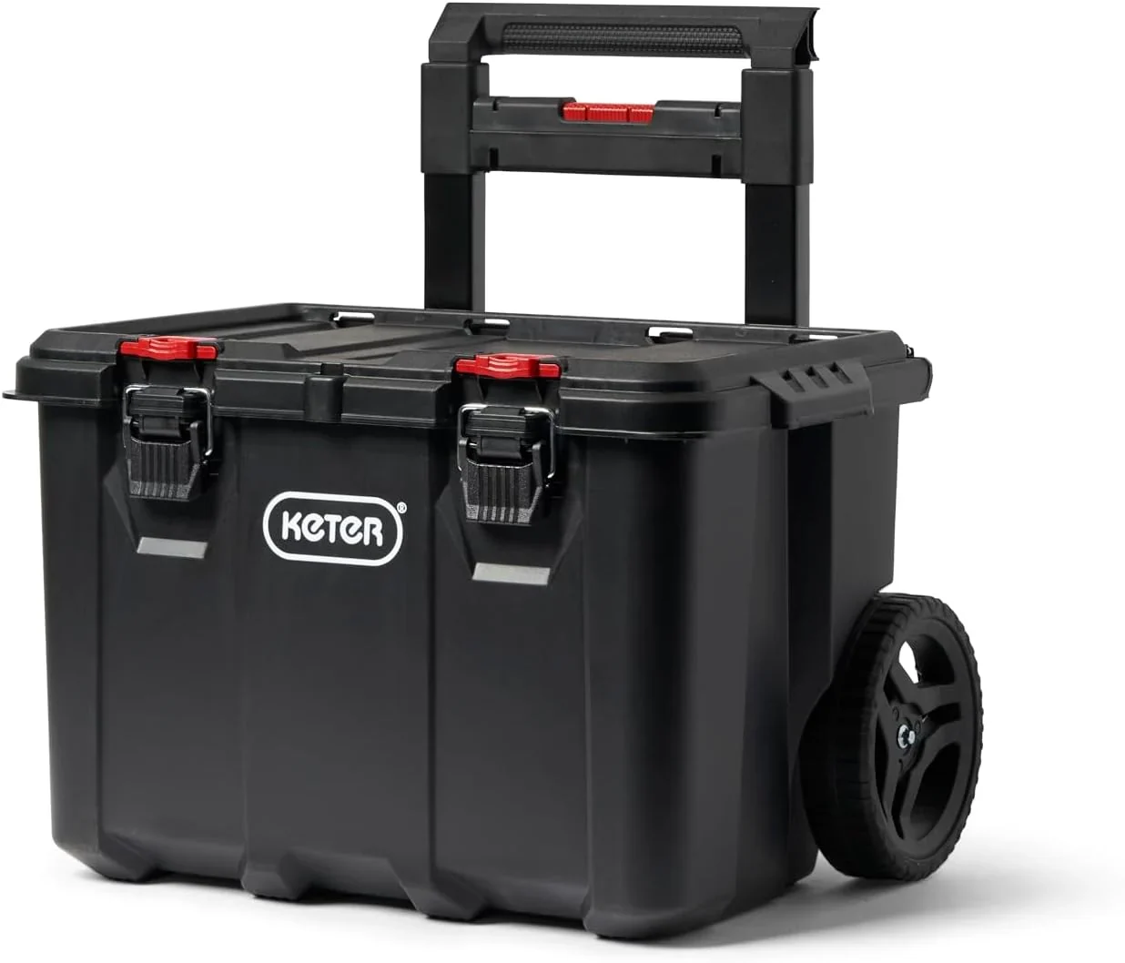 Keter Rolling Tool Box System, 3 Piece, Black/Red – 3 Piece Resin Modular Toolbox System