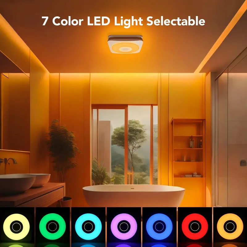 OREiN Bluetooth Bathroom Exhaust Fan With 3CCT LED Light And Speaker, 110/160 CFM