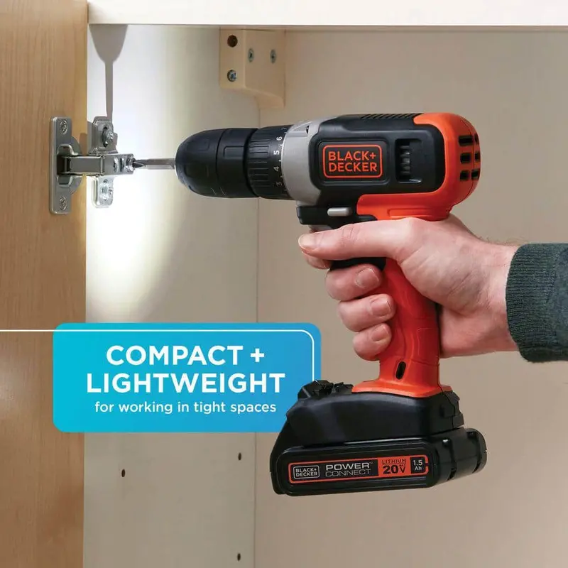 BLACK+DECKER 20V Lithium-Ion Cordless 3/8 in Drill/Driver With 1.5Ah Battery And Charger – BCD702C1