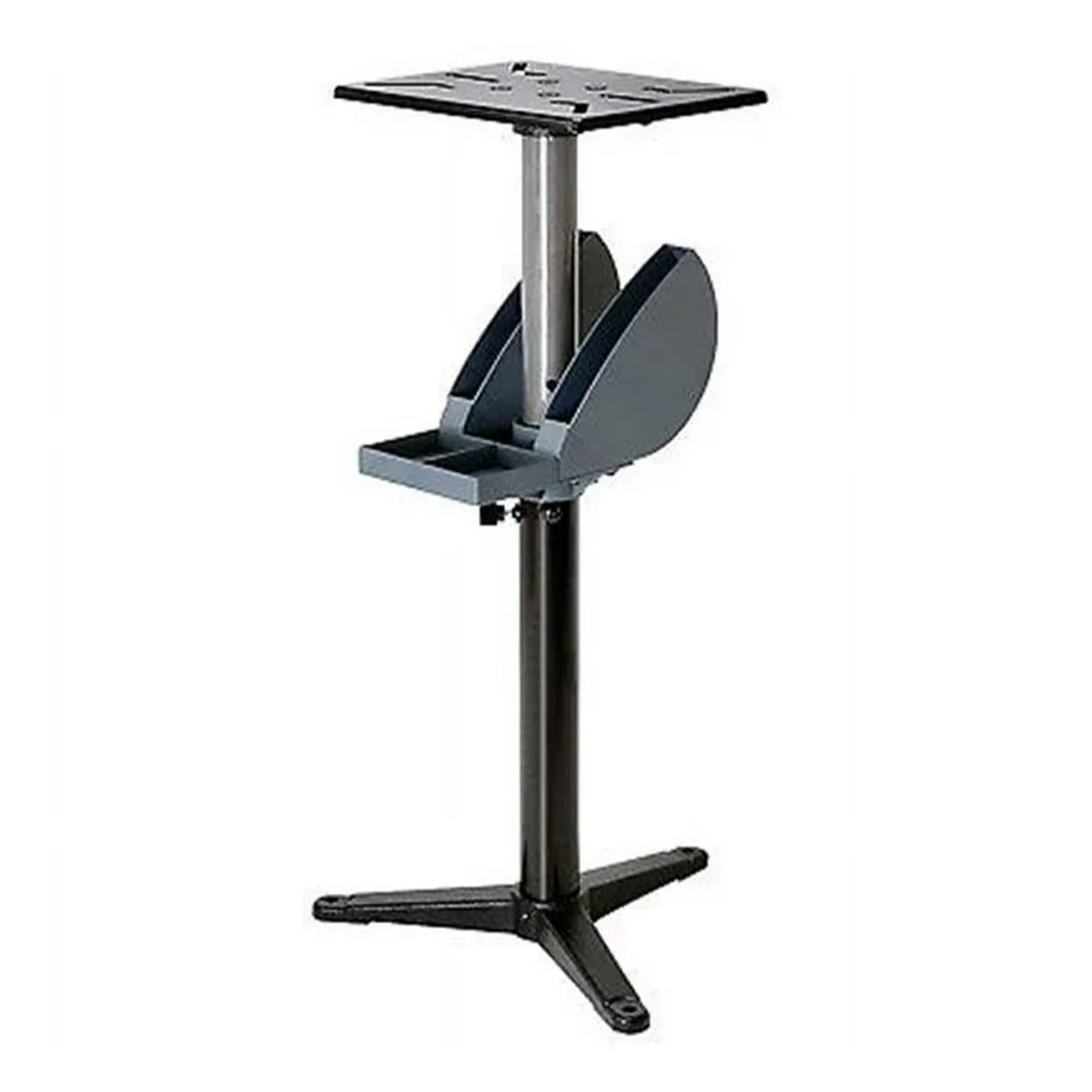 Master Mechanic Adjustable Cast Iron Grinder Pedestal With Tool Holder – 25.25 x 22.25 x 4.87 inches
