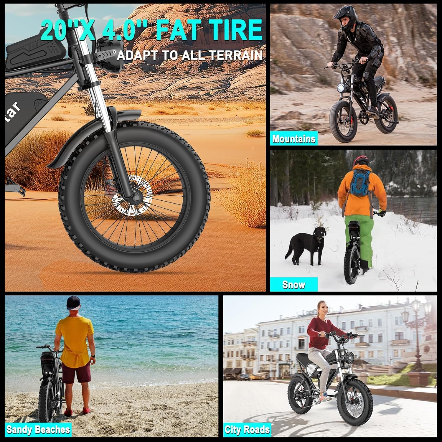 Electric Bike Q20, 2000W, 37Mph, 20″ Fat Tires