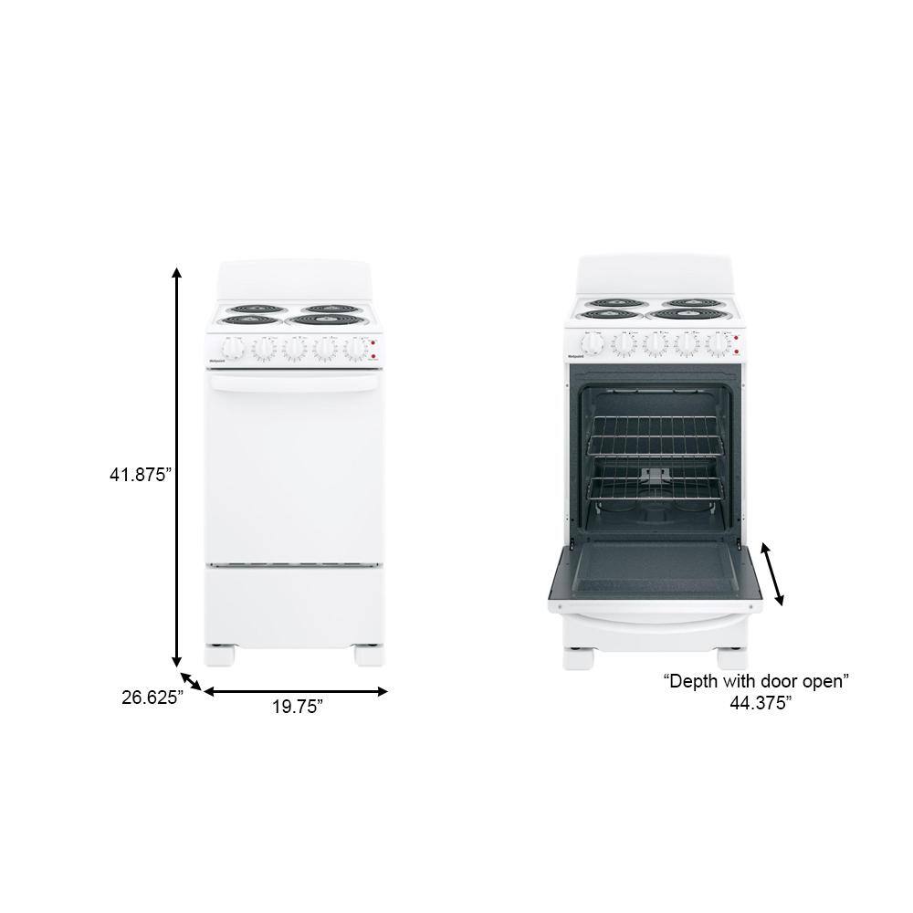 20 in. 4 Burner Element Free-Standing Electric Range in White Configuration B