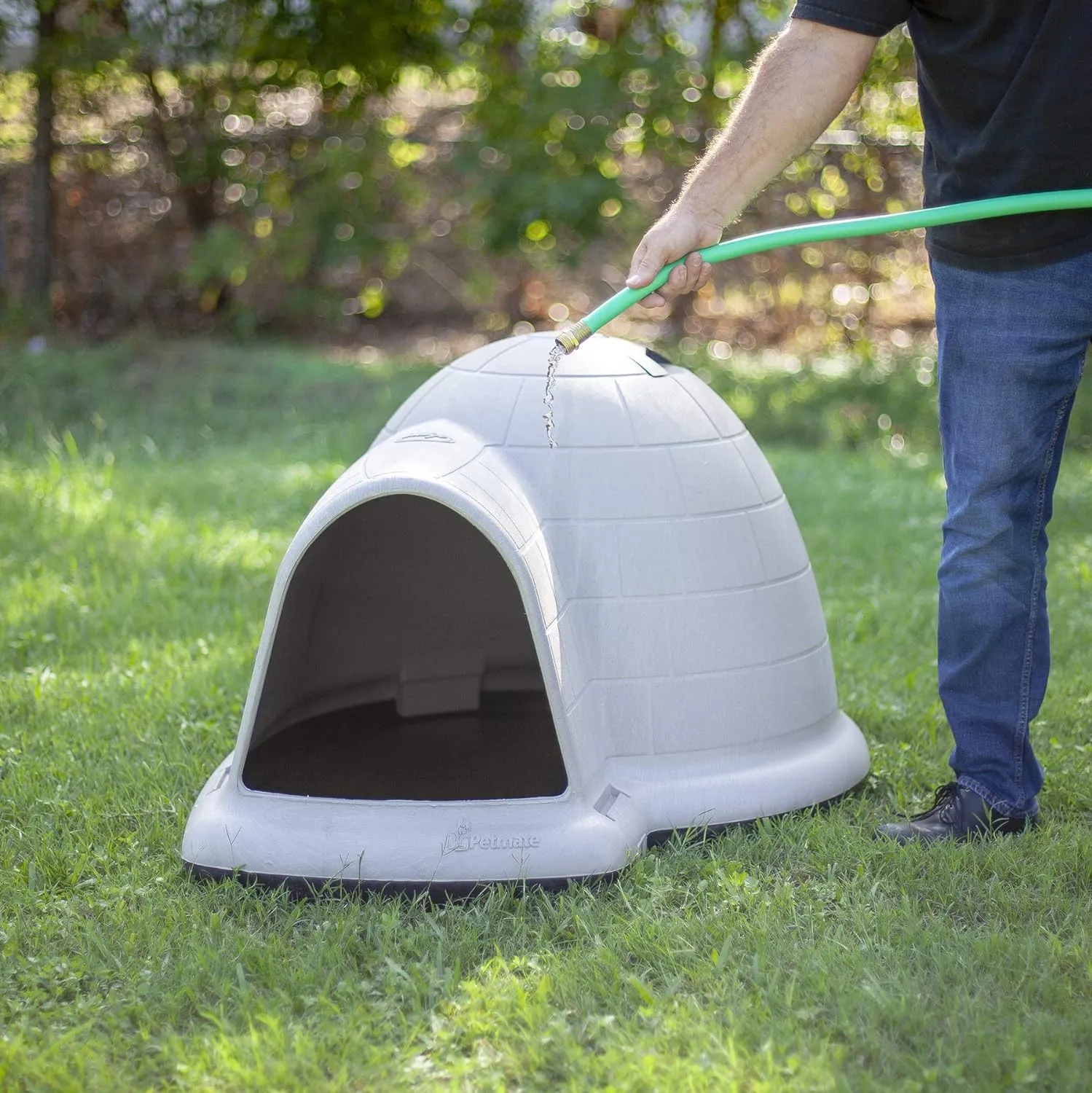 Dog House (Igloo Dog House, Made in USA with 90% Recycled Materials, All Weather Protection Pet Shelter) for XL Dogs 90 to 125 pounds, Made in USA