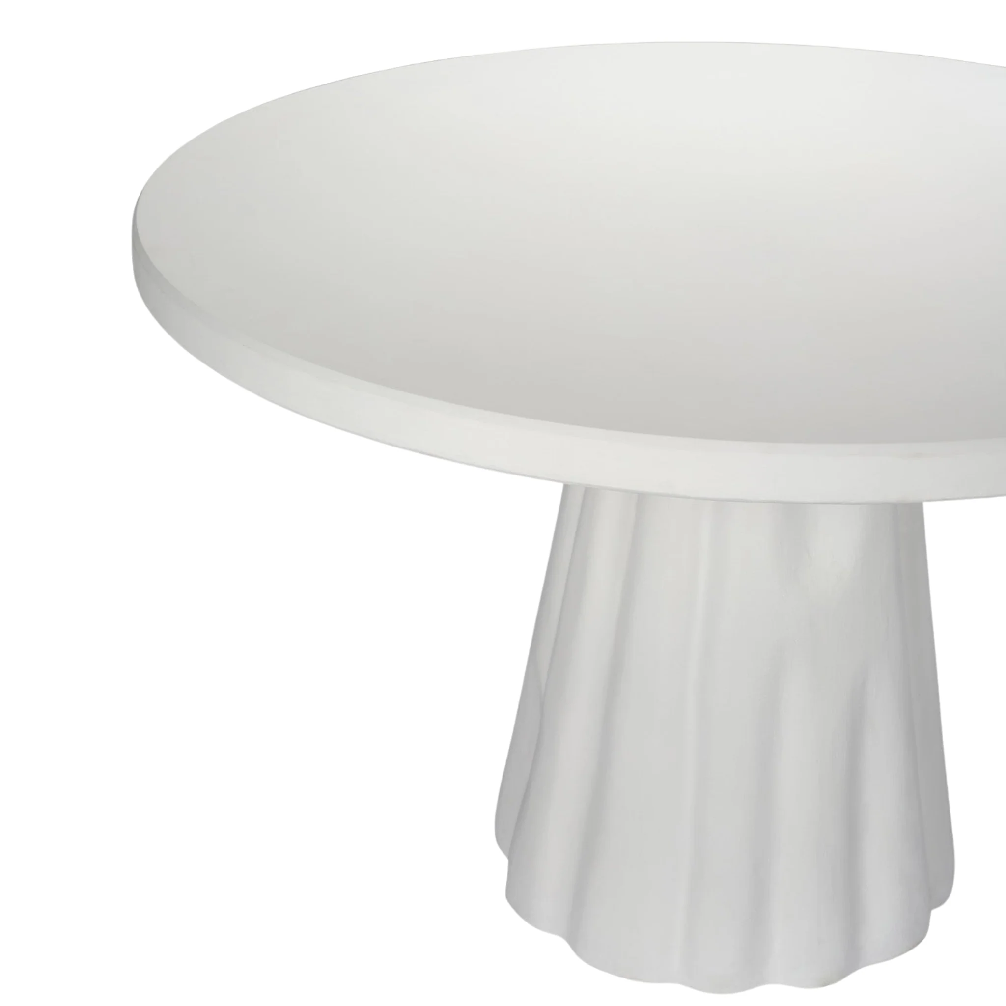 Modern White Reconstituted Stone Outdoor Dining Table