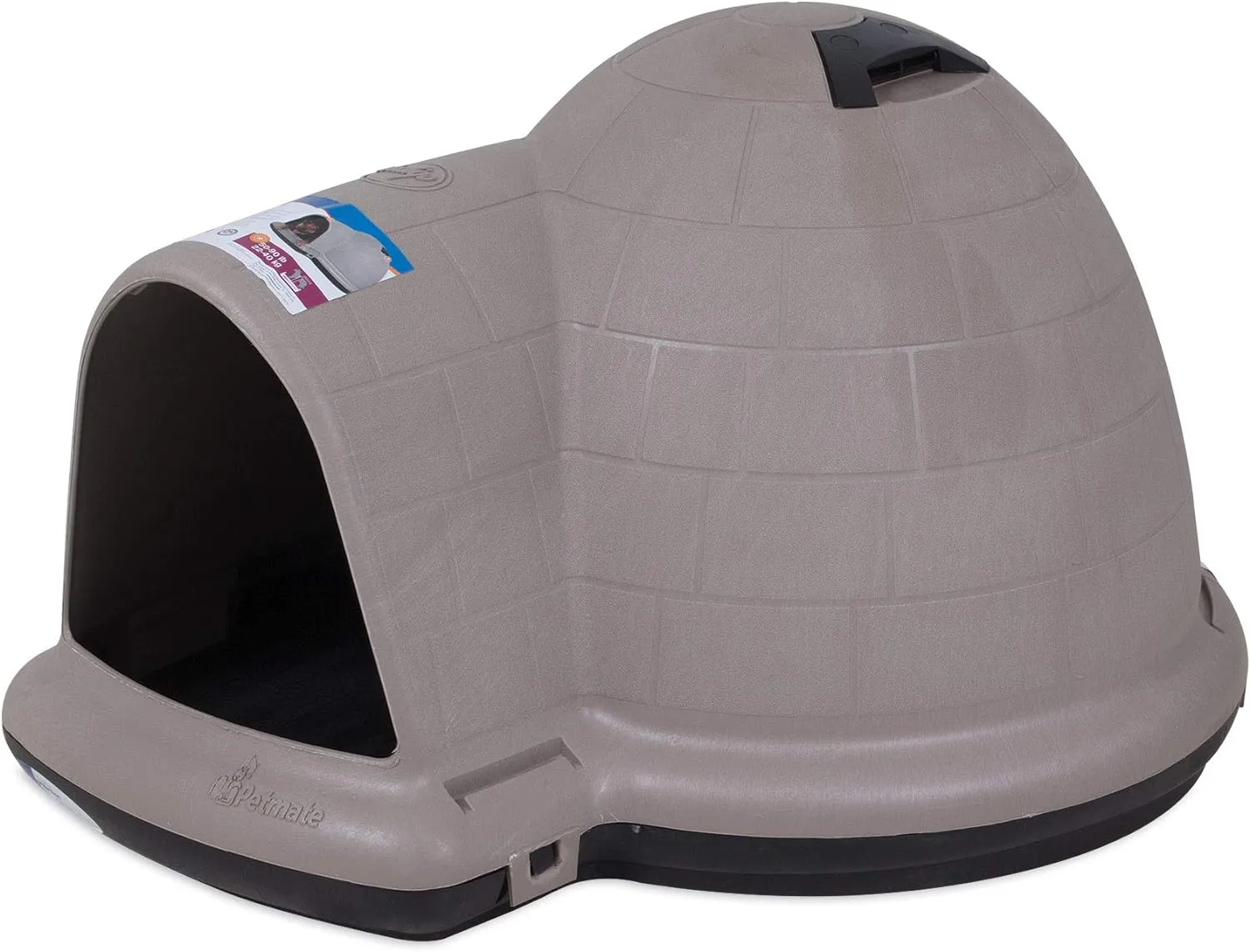 Dog House (Igloo Dog House, Made in USA with 90% Recycled Materials, All Weather Protection Pet Shelter) for XL Dogs 90 to 125 pounds, Made in USA