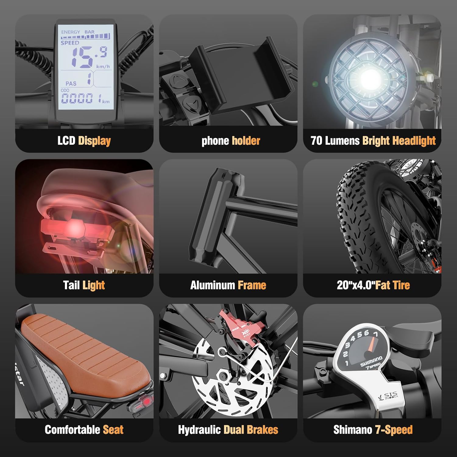 Electric Bike Q20, 2000W, 37Mph, 20″ Fat Tires