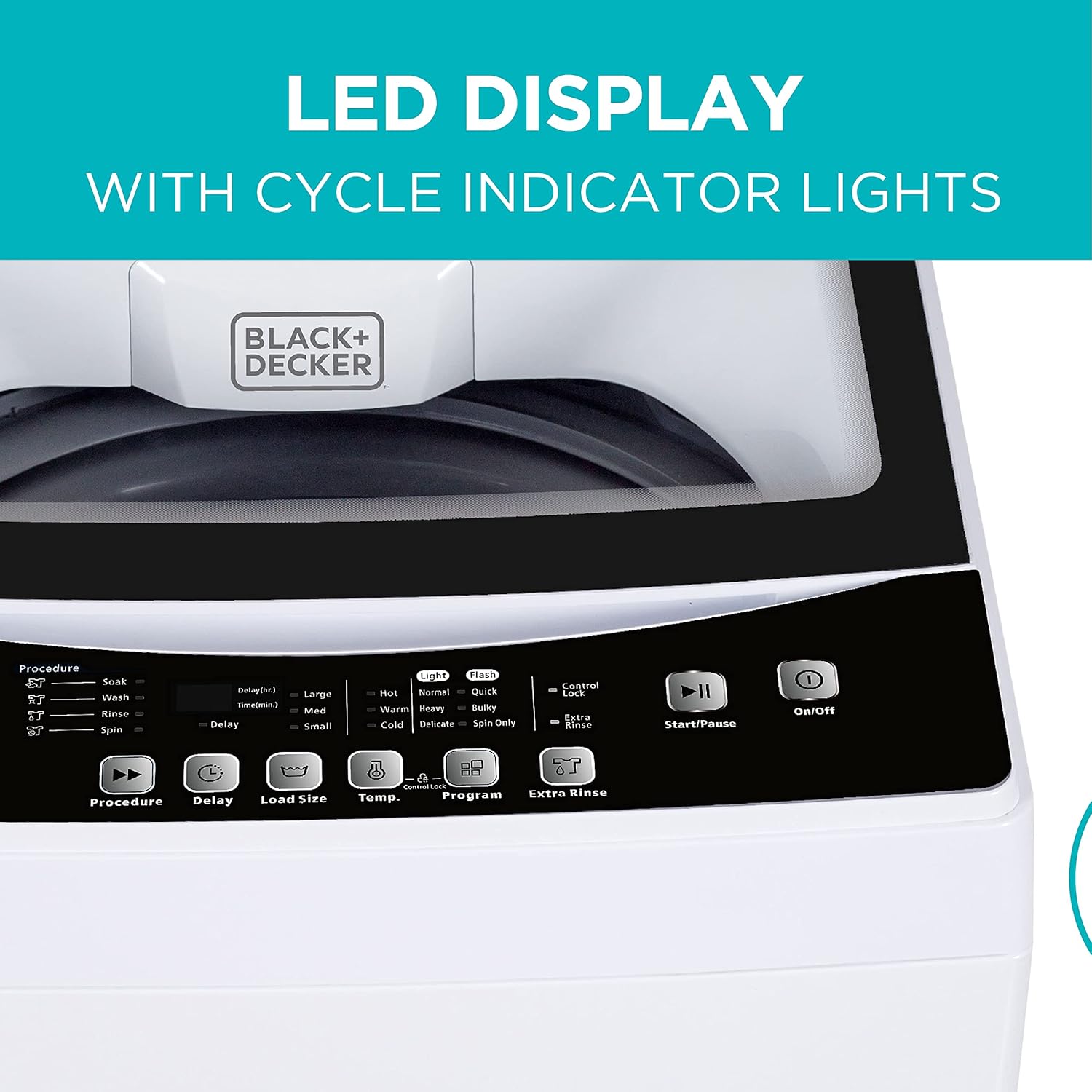 0.9 Cu. Ft. Portable Washing Machine – 5 Wash Cycles