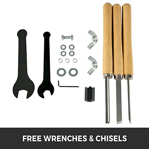 Wood Lathe 14″ x 40″, Benchtop Wood Lathe with 3 Chisels