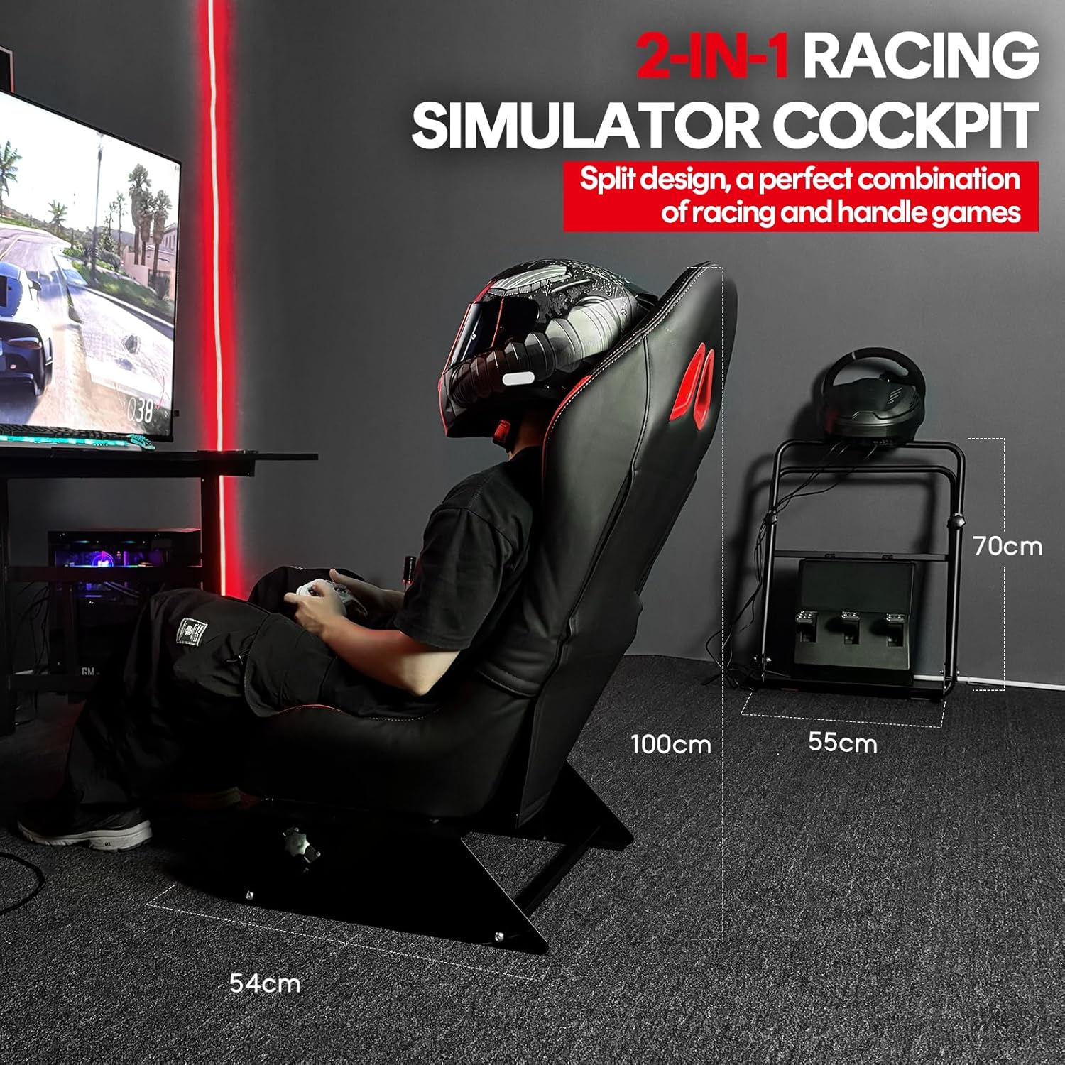 Racing Simulator Cockpit, Foldable Seat, /