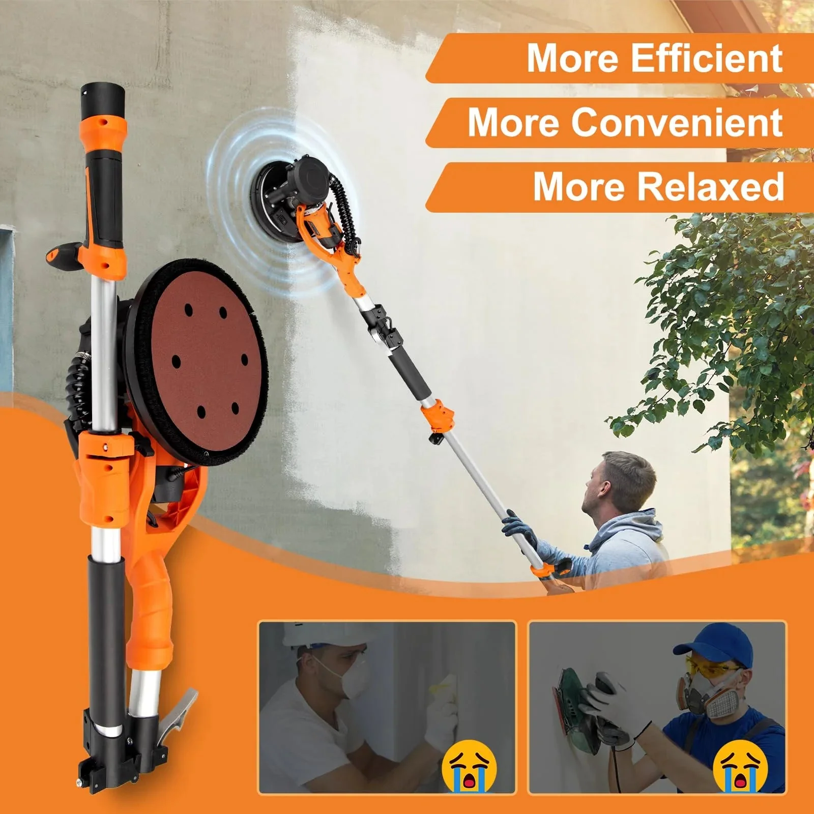 Drywall Sander With Vacuum And LED Light – 1000W