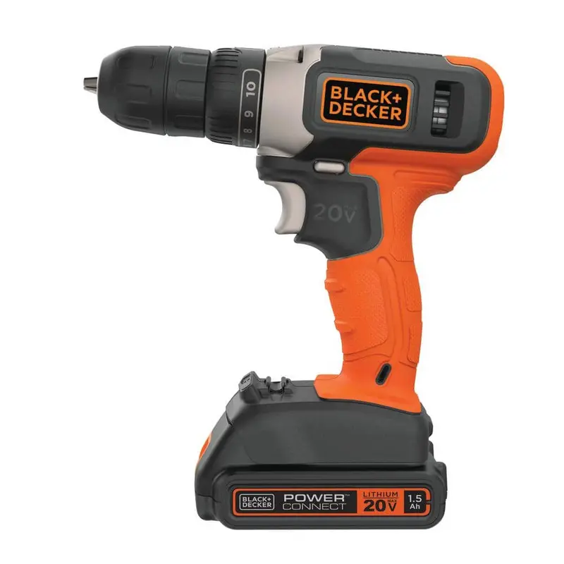 BLACK+DECKER 20V Lithium-Ion Cordless 3/8 in Drill/Driver With 1.5Ah Battery And Charger – BCD702C1
