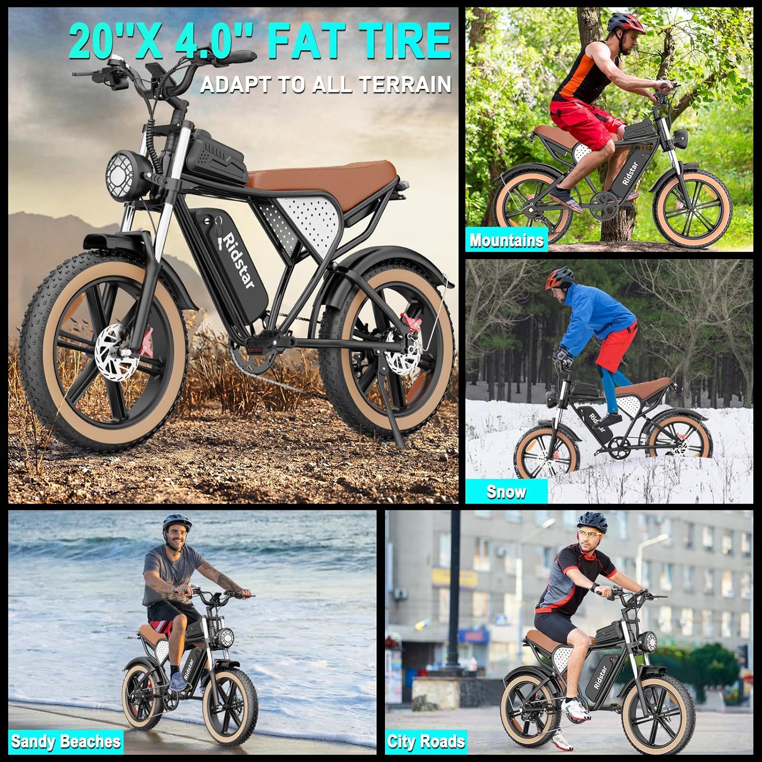 Electric Bike Q20, 2000W, 37Mph, 20″ Fat Tires