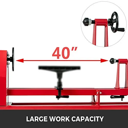 Wood Lathe 14″ x 40″, Benchtop Wood Lathe with 3 Chisels