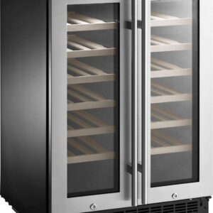 42-Bottle or 128-Can Dual Zone Wine and Beverage Cooler with Glass Do