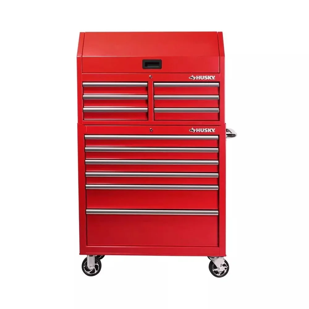 36 in. 12-Drawer Steel Tool Chest And Cabinet Combo – Red
