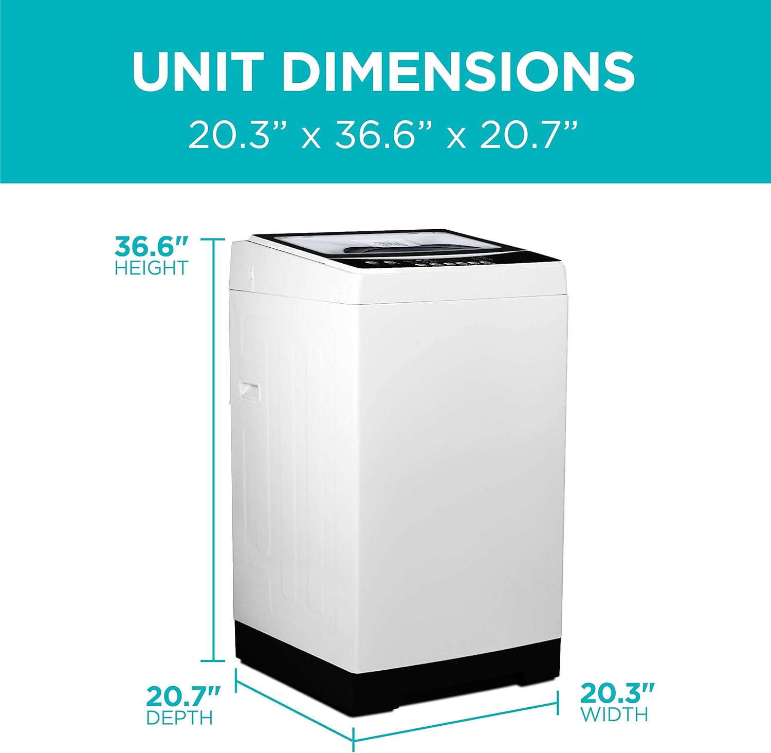 0.9 Cu. Ft. Portable Washing Machine – 5 Wash Cycles