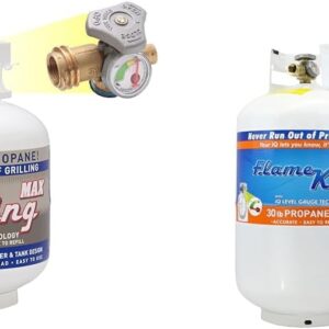 Pound Steel Propane Tank Cylinder with OPD Valve and Built-in Gauge, 20 lb Vertical-Flame King