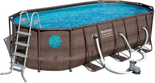 18′ x 9 ‘x 48’ above ground swimming pool Set with metal frame home swimming pool sand filter pump, skimmer and vacuum