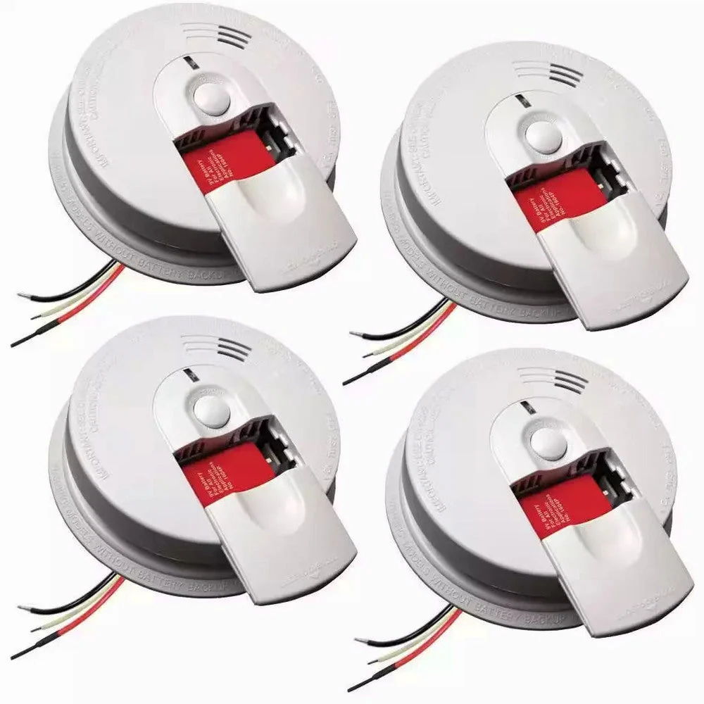 Kidde Firex Hardwired Ionization Smoke Detectors With Battery Backup, 4-Pack – i4618