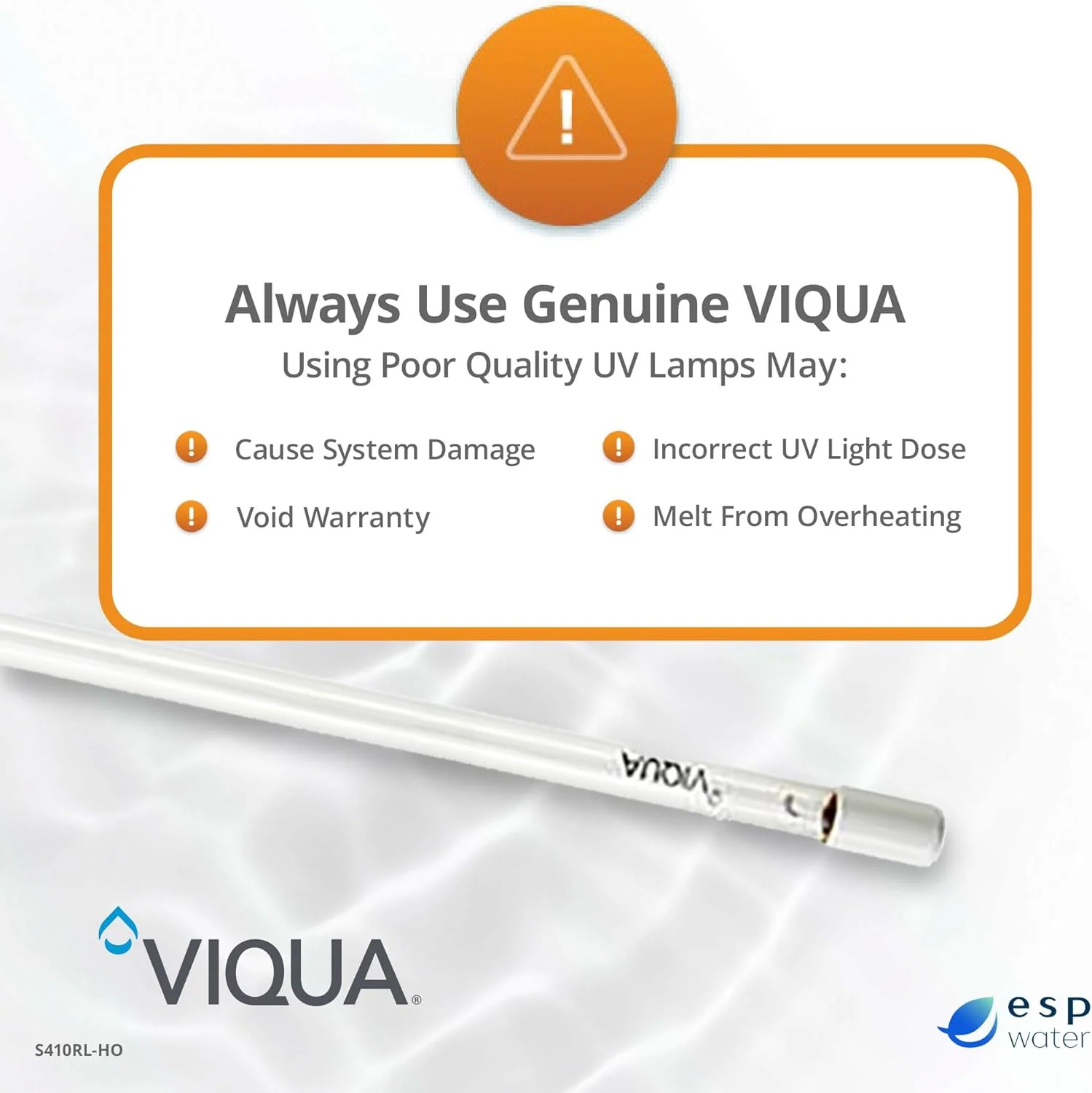 Viqua Replacement UV Lamp For VH410 System – S410RL-HO