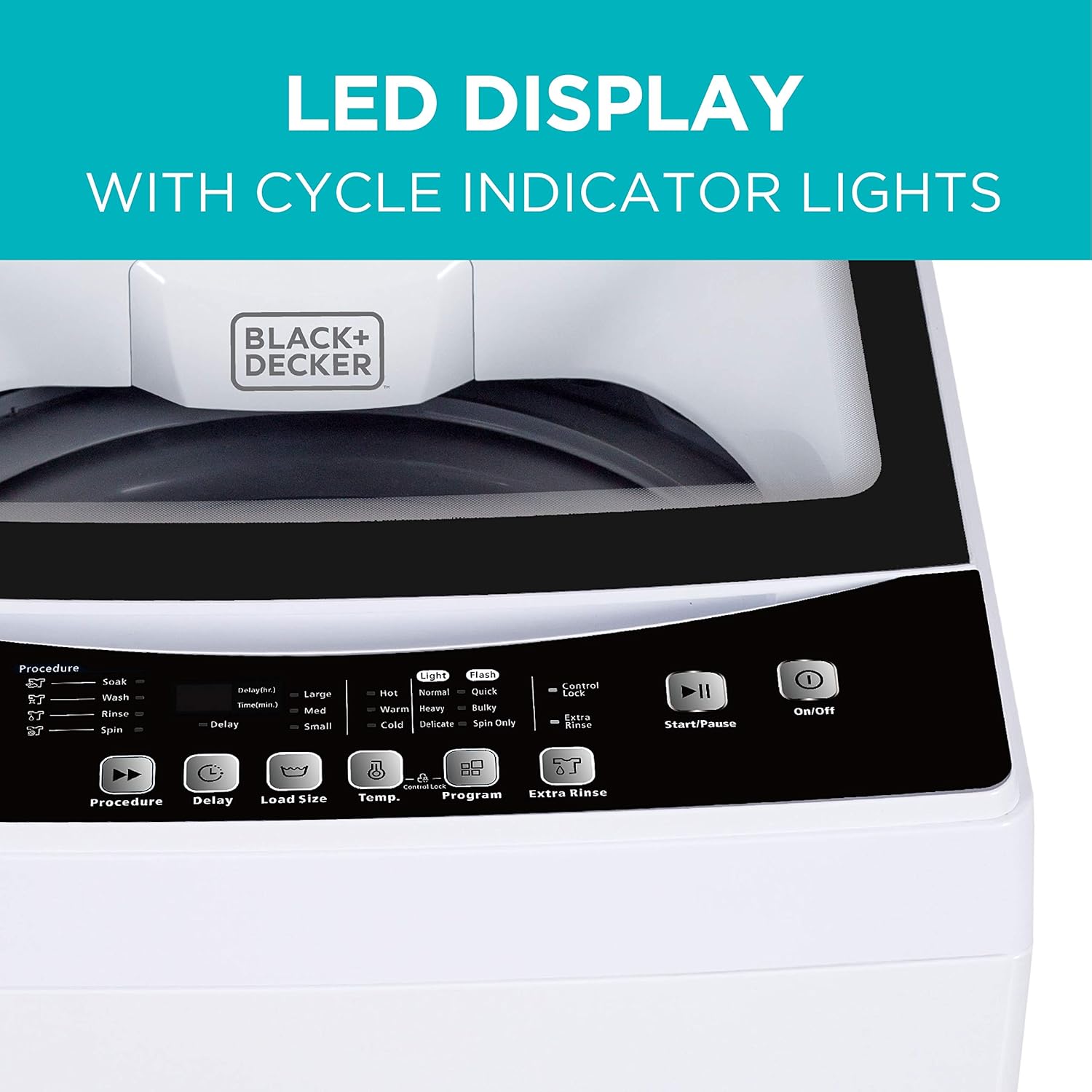 0.9 Cu. Ft. Portable Washing Machine – 5 Wash Cycles