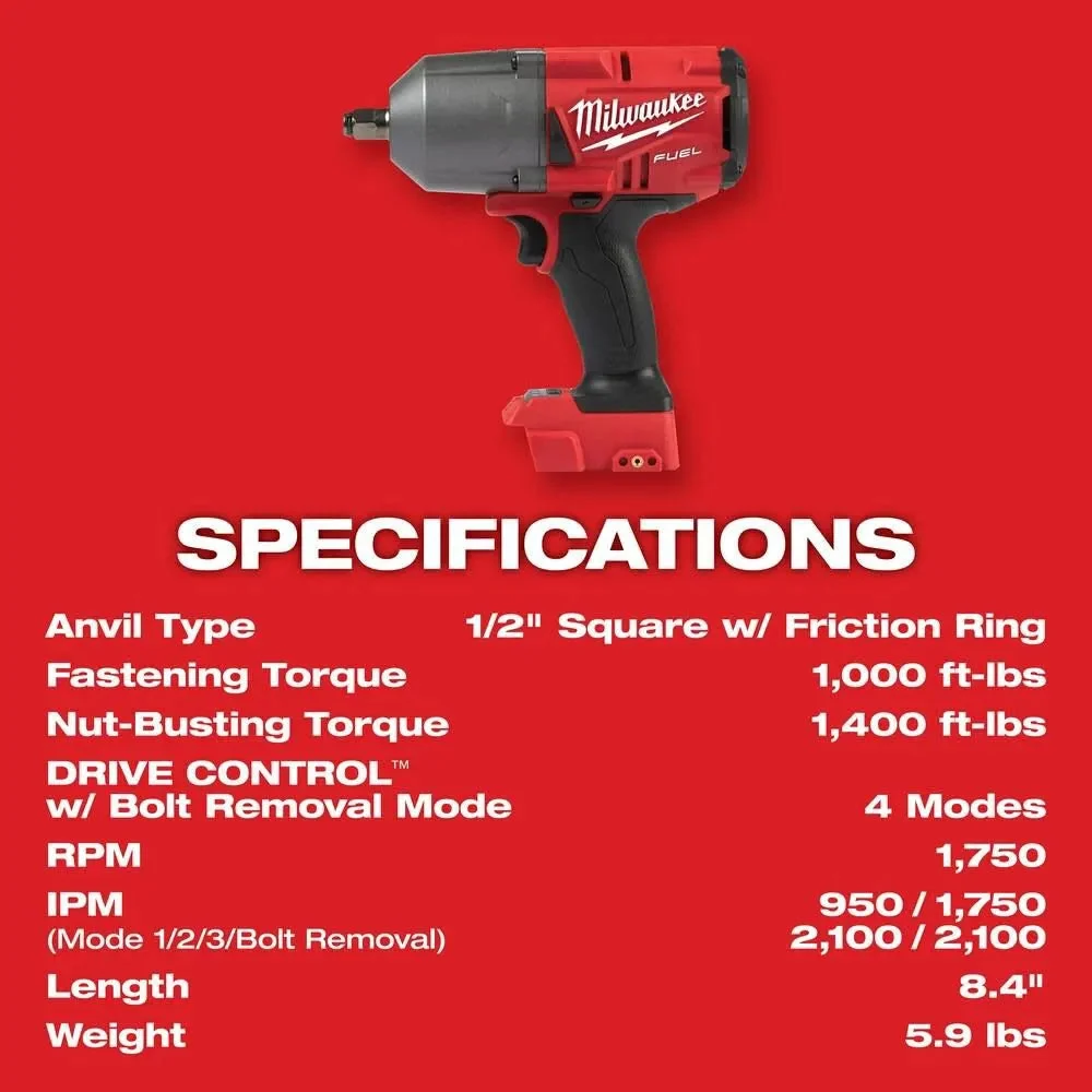 Milwaukee M18 FUEL 1/2 in High Torque Impact Wrench Friction Ring Kit – 2767-22R