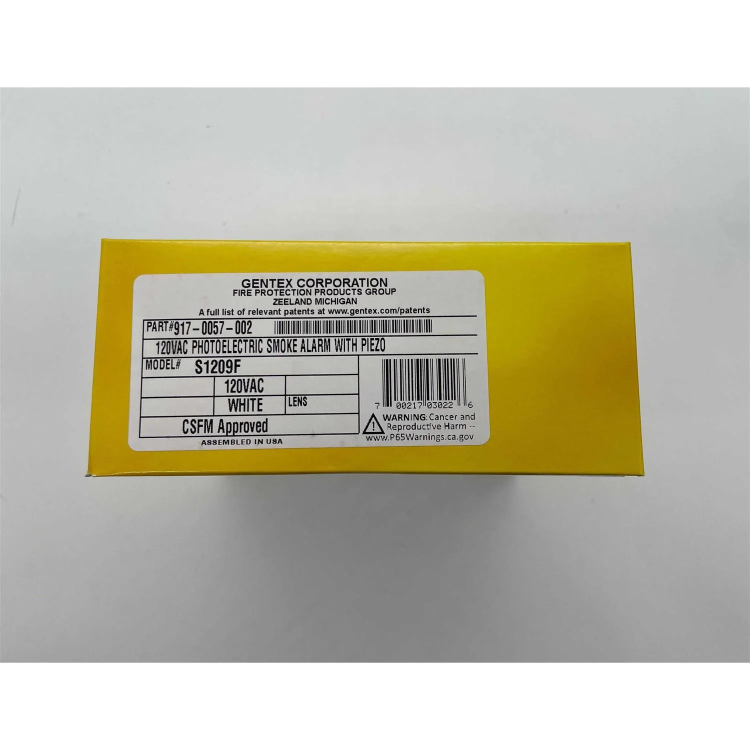 Gentex Photoelectric Smoke Alarm – S1209F
