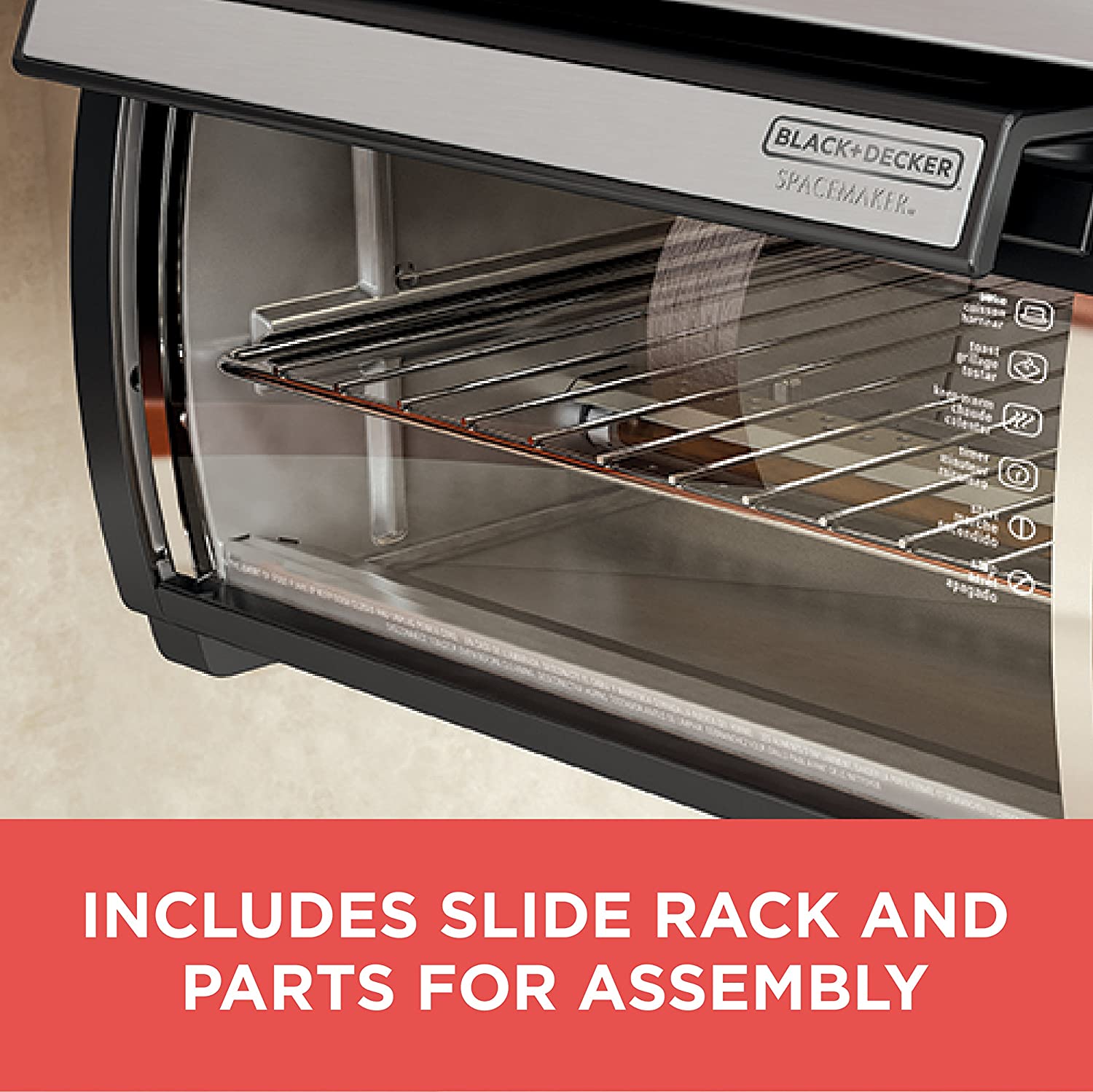 Under-Counter Toaster Oven, Digital Controls, Black/Stainless Steel, Fits 9 Pizza, TROS1000D