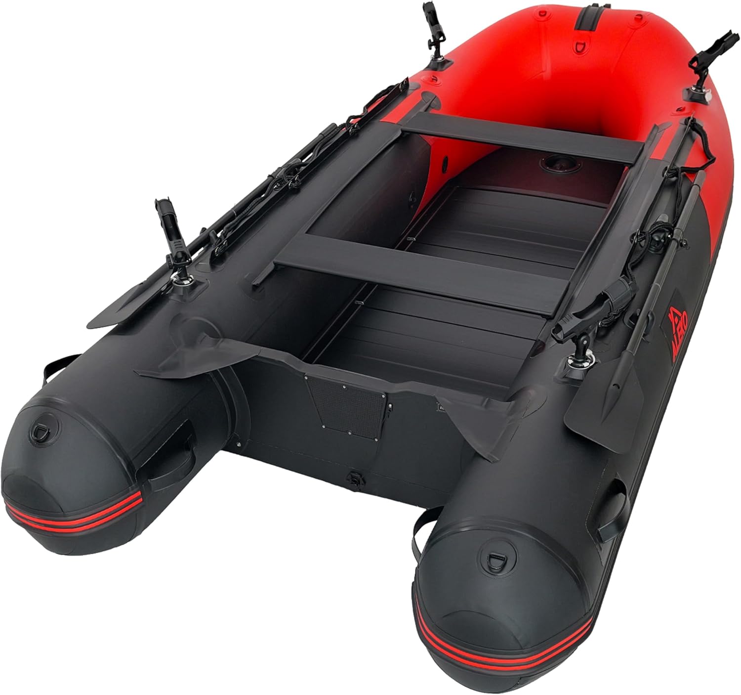 Inflatable Boat| Yacht Dinghy Tender Raft| Multi Person Fishing Boat| Aluminum Floor Oars| Fishing Rod Holders| Heavy-Duty PVC| 2024 Model